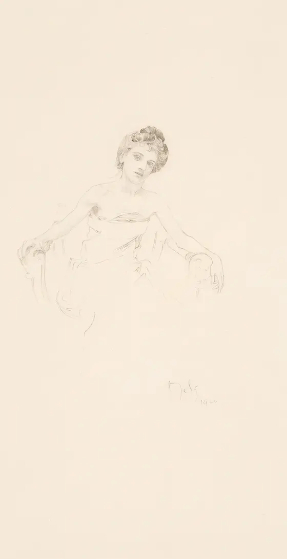 Étude de femme by Alphonse Mucha