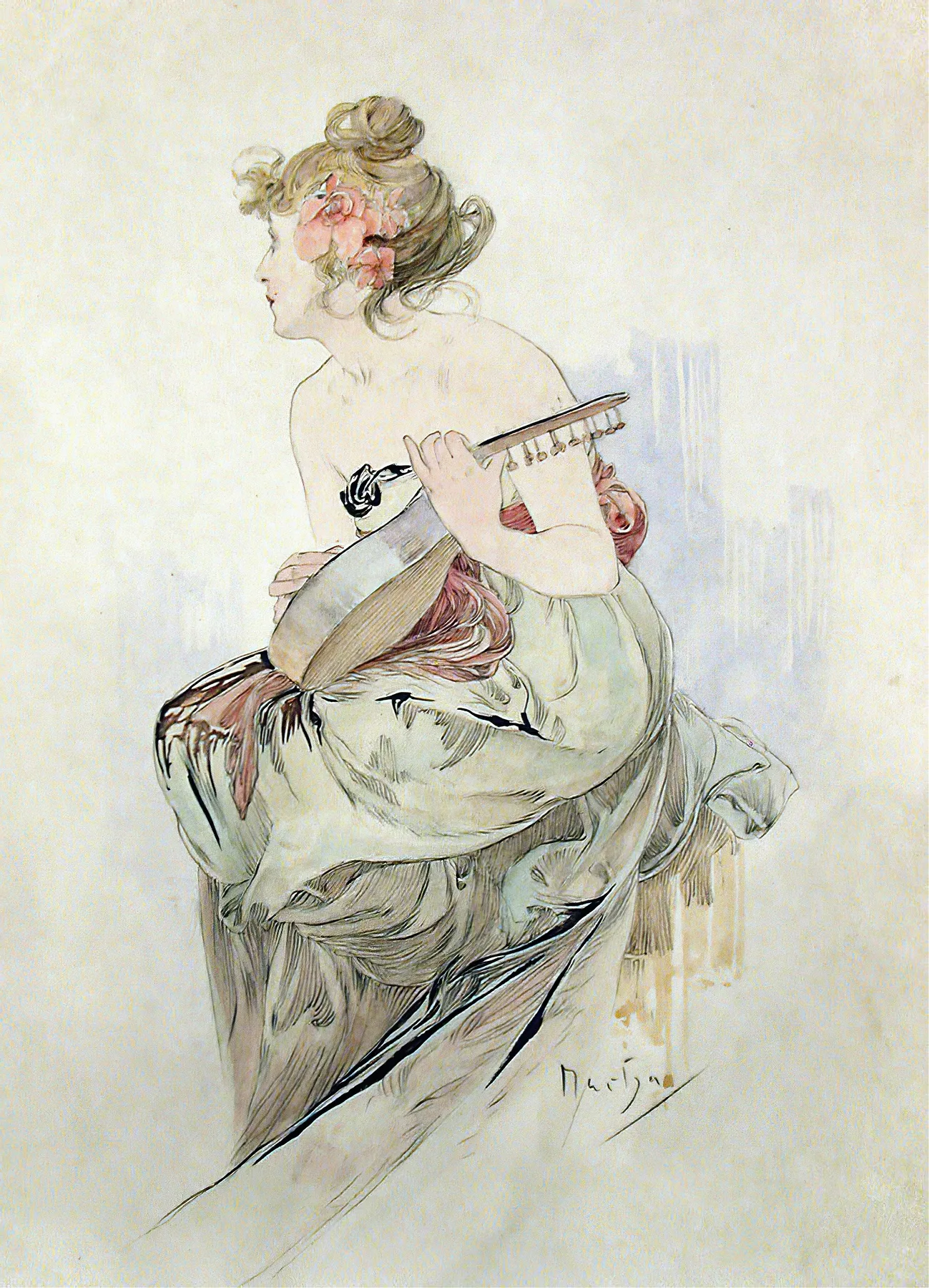 From The Frontispiece Of Le Pater by Alphonse Mucha