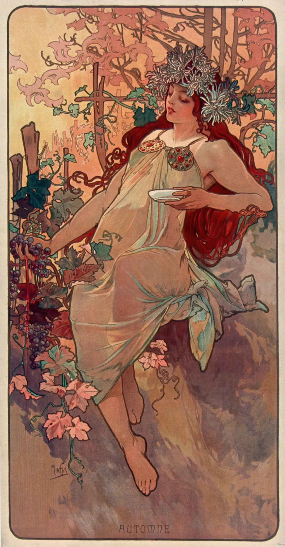 Les Saisons - automne by Alphonse Mucha