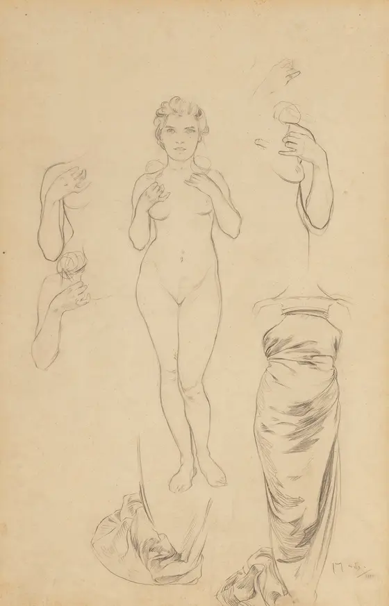 Preliminary Design for The Rose by Alphonse Mucha