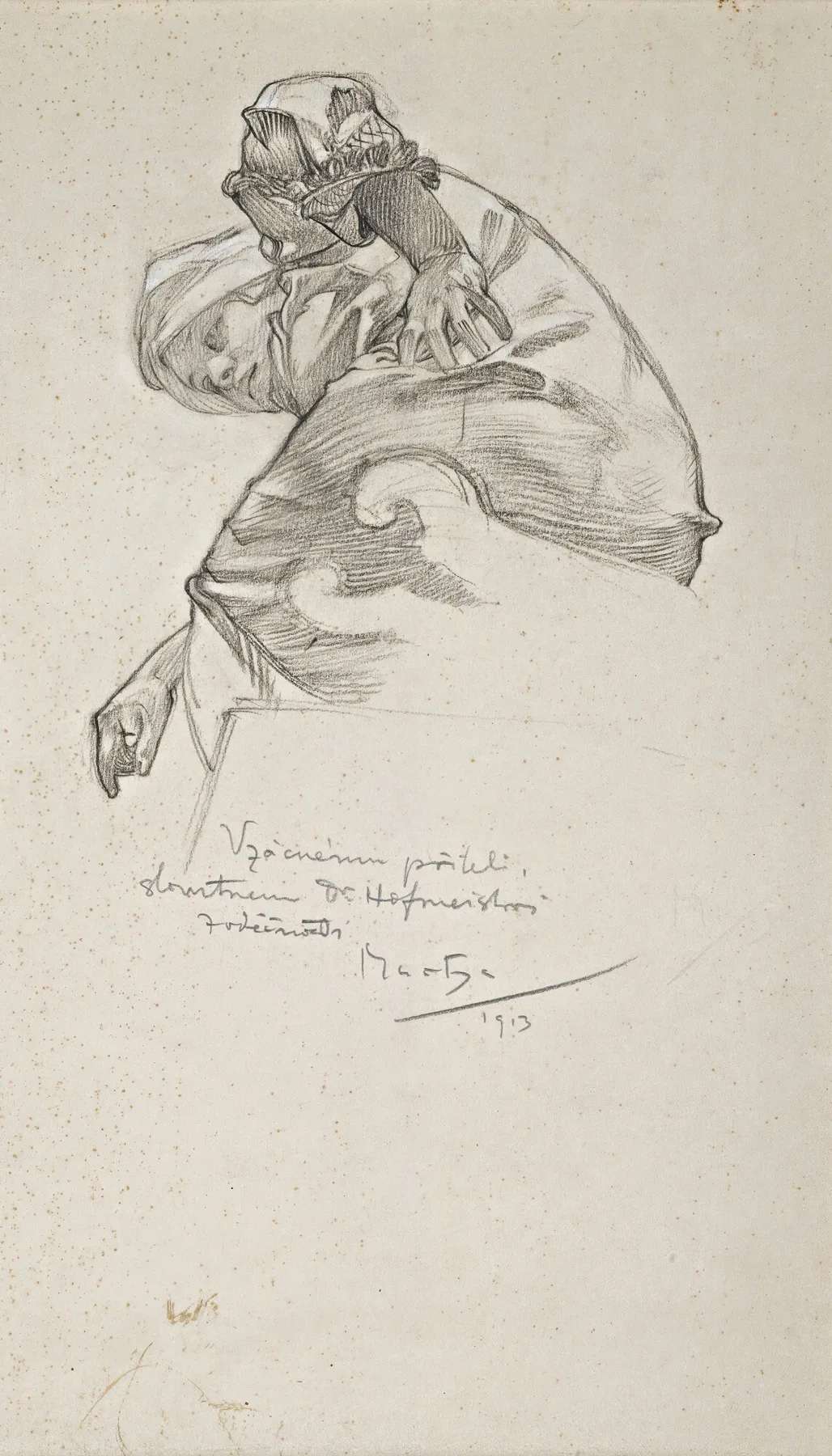 Woman Bending Over by Alphonse Mucha